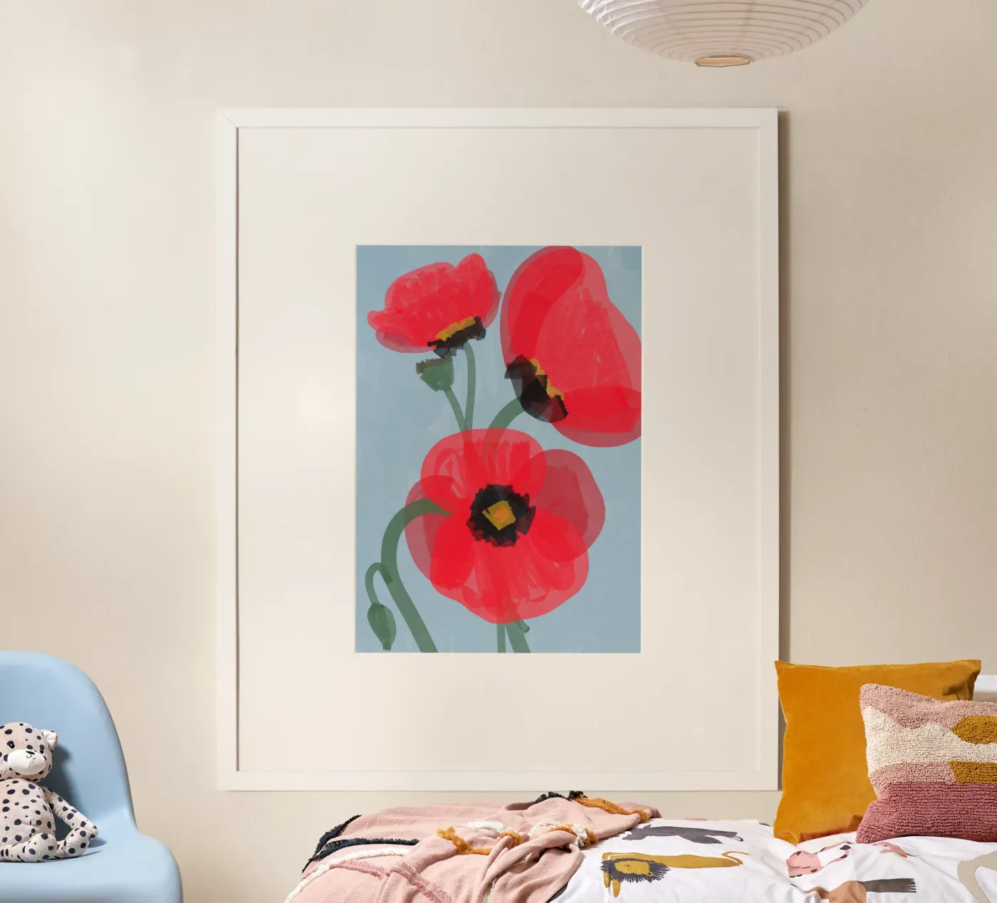 Rode klaprozen poster van PurePeachStudio