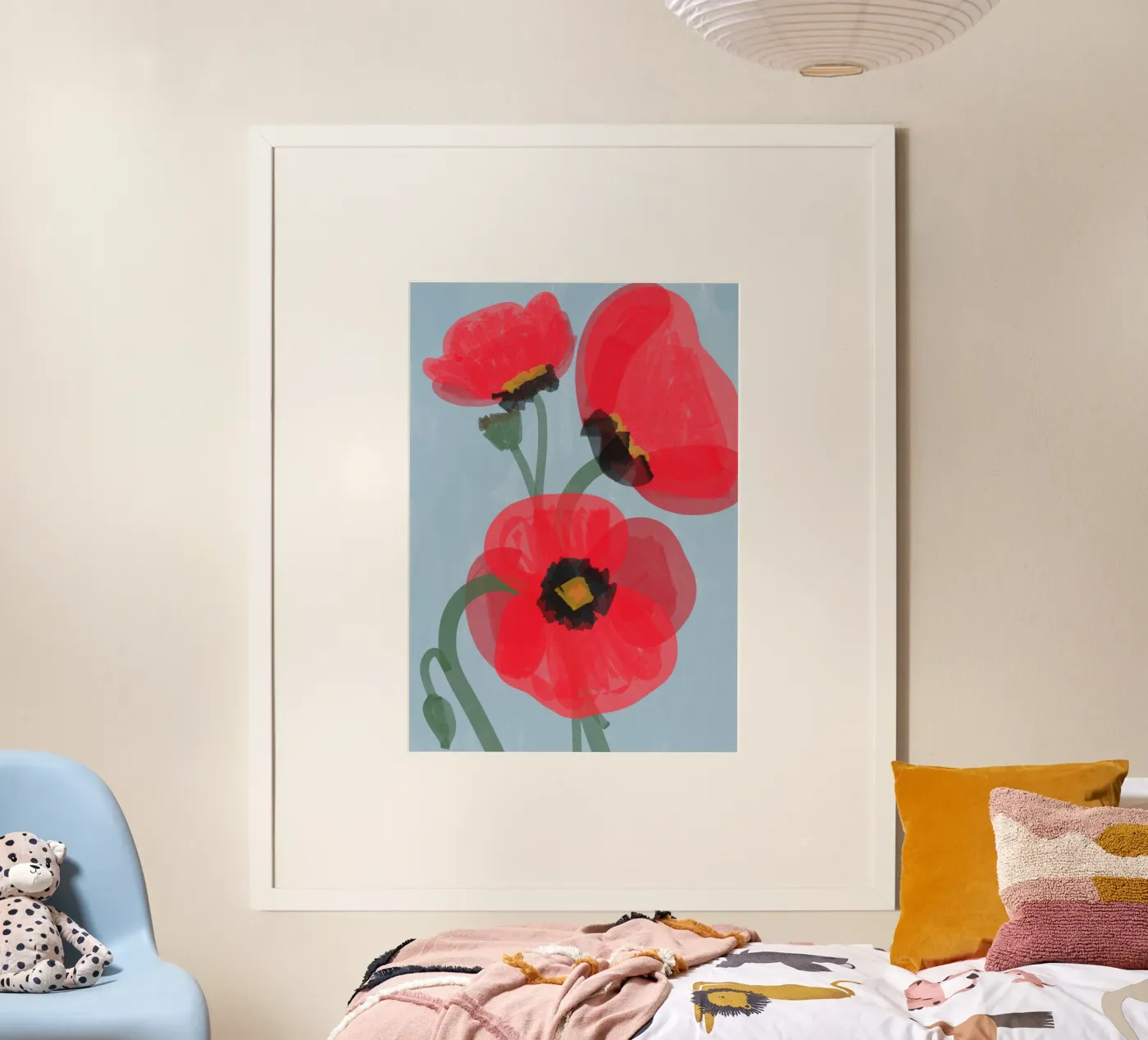 Rote Mohnblumen Poster von PurePeachStudio
