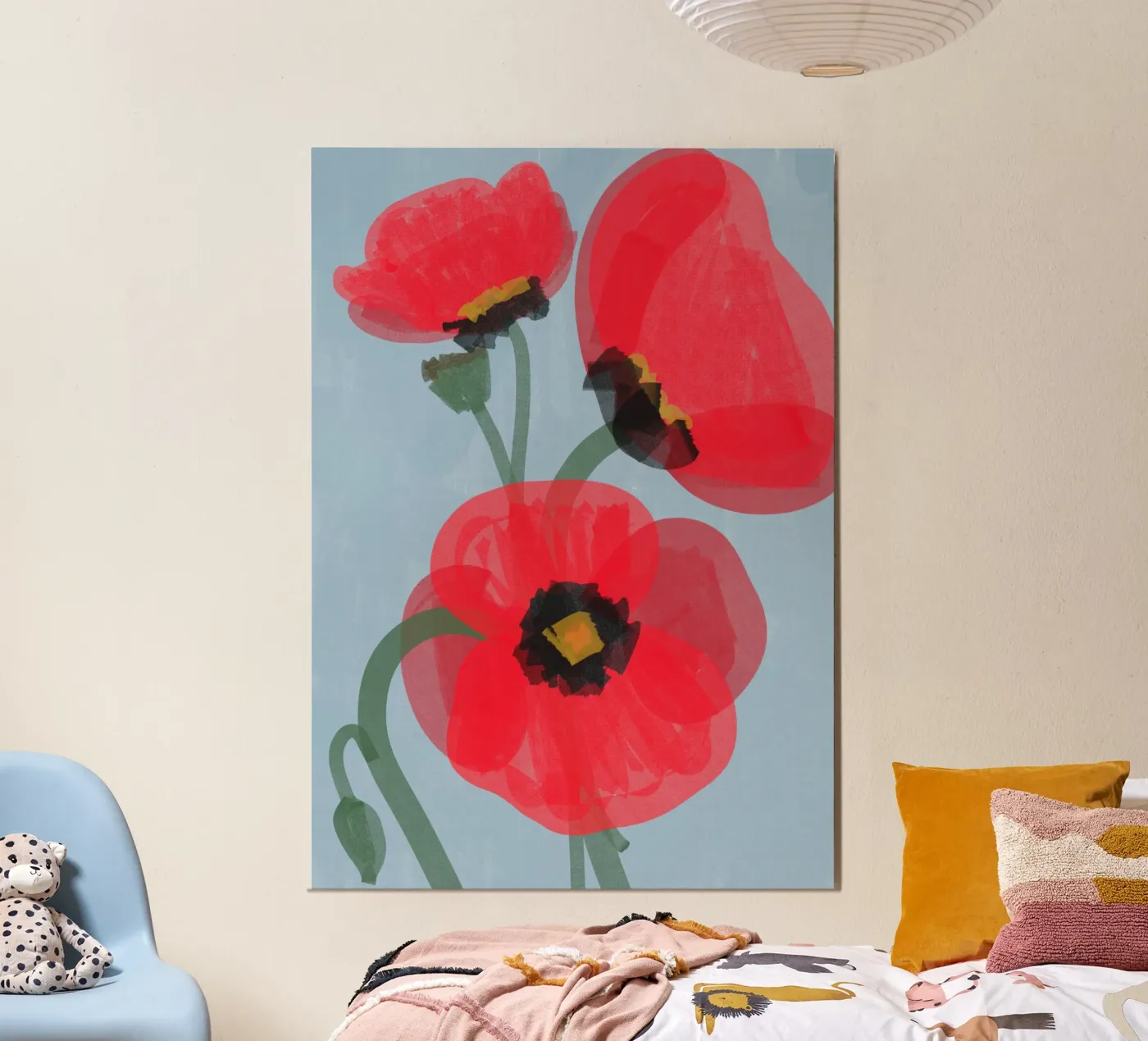 Rode klaprozen poster van PurePeachStudio