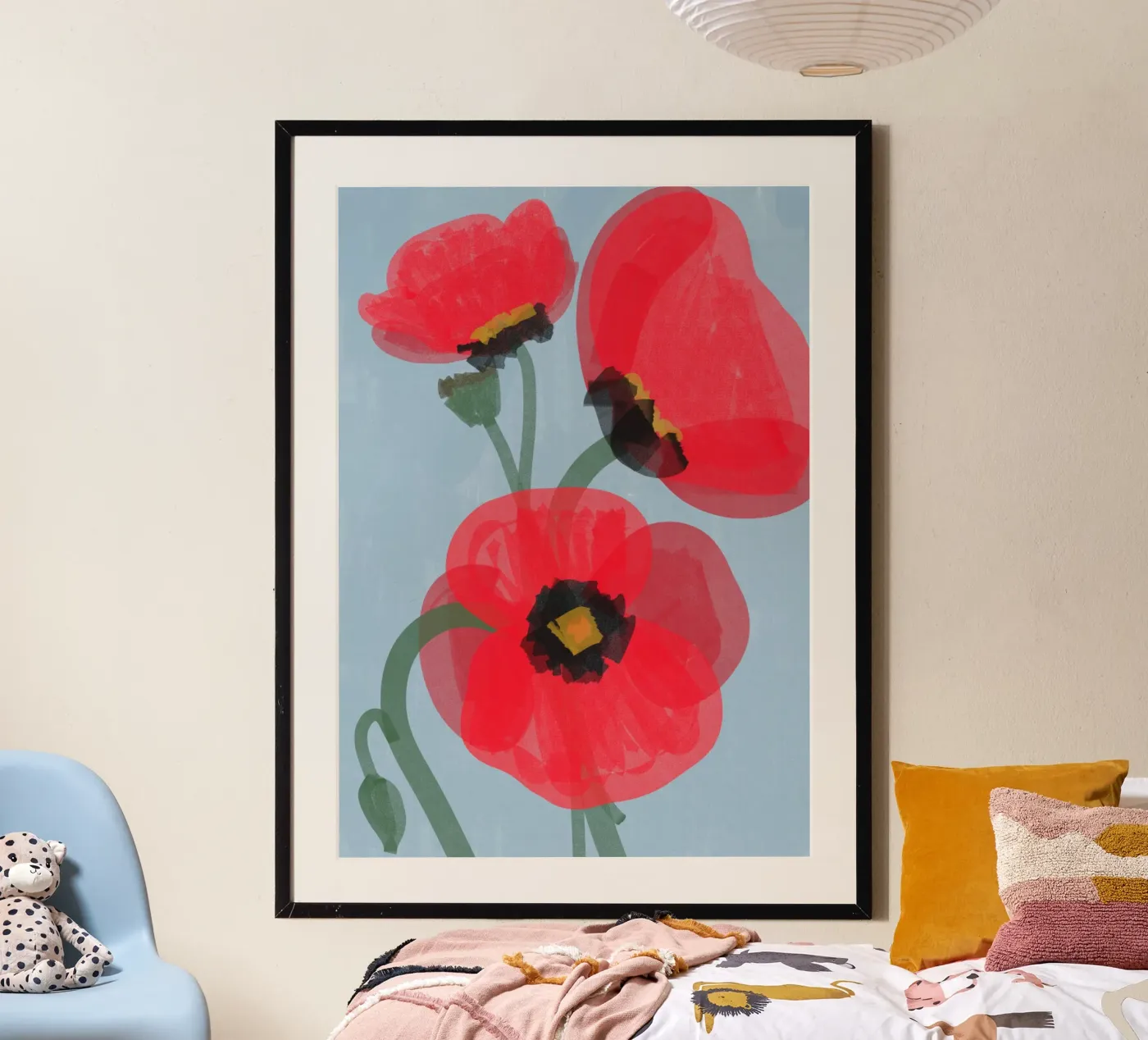 Rote Mohnblumen Poster von PurePeachStudio