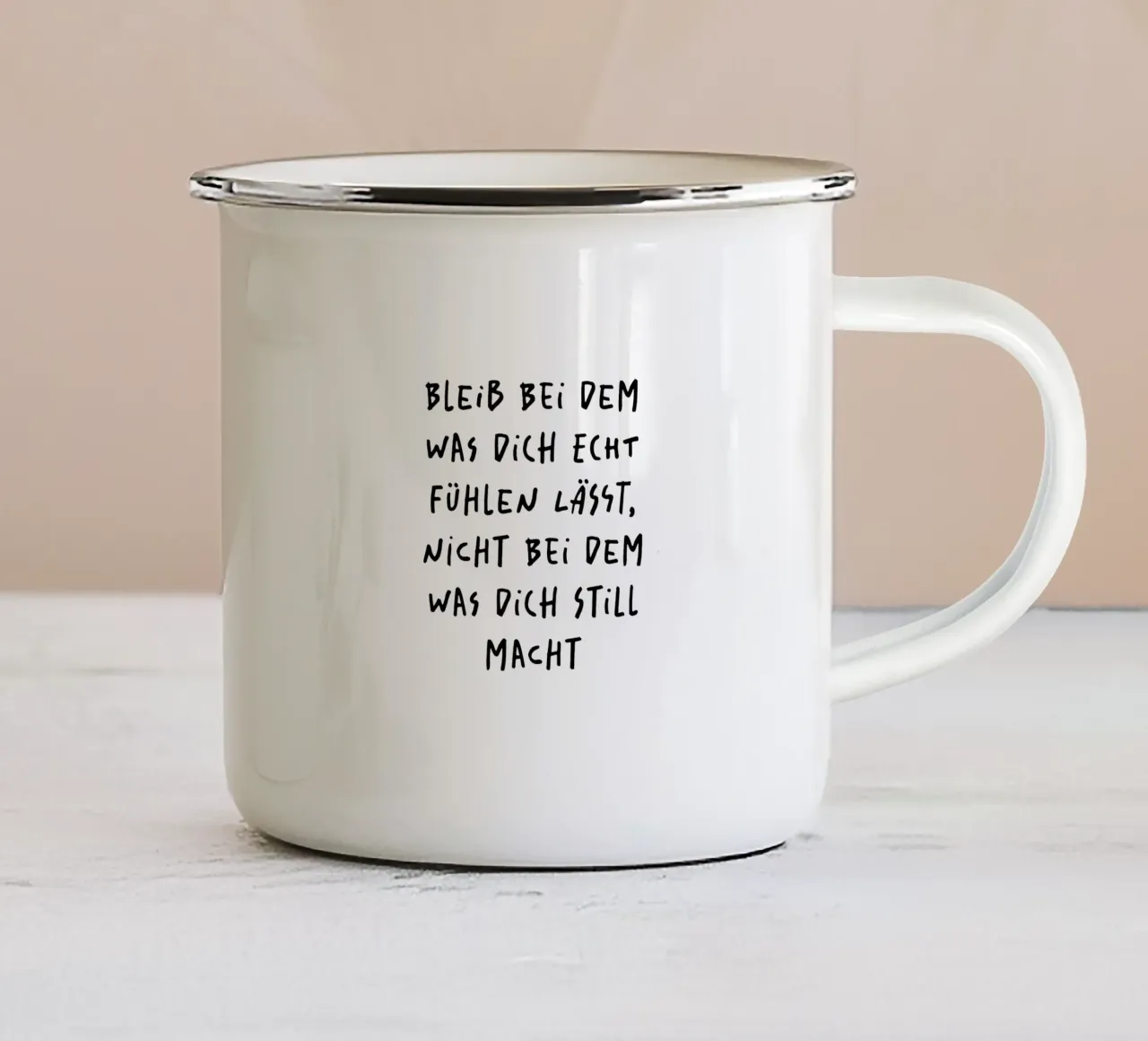 bleib bei dem was dich echt fühlen lässt.. tazza in smalto da FRICKE DESIGN