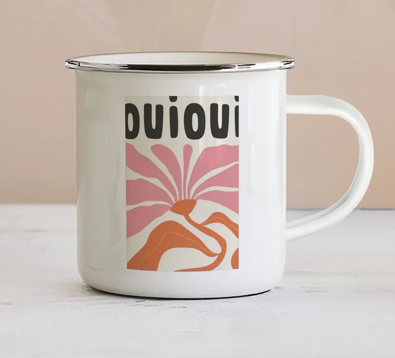 Oui Oui tazza in smalto da PurePeachStudio