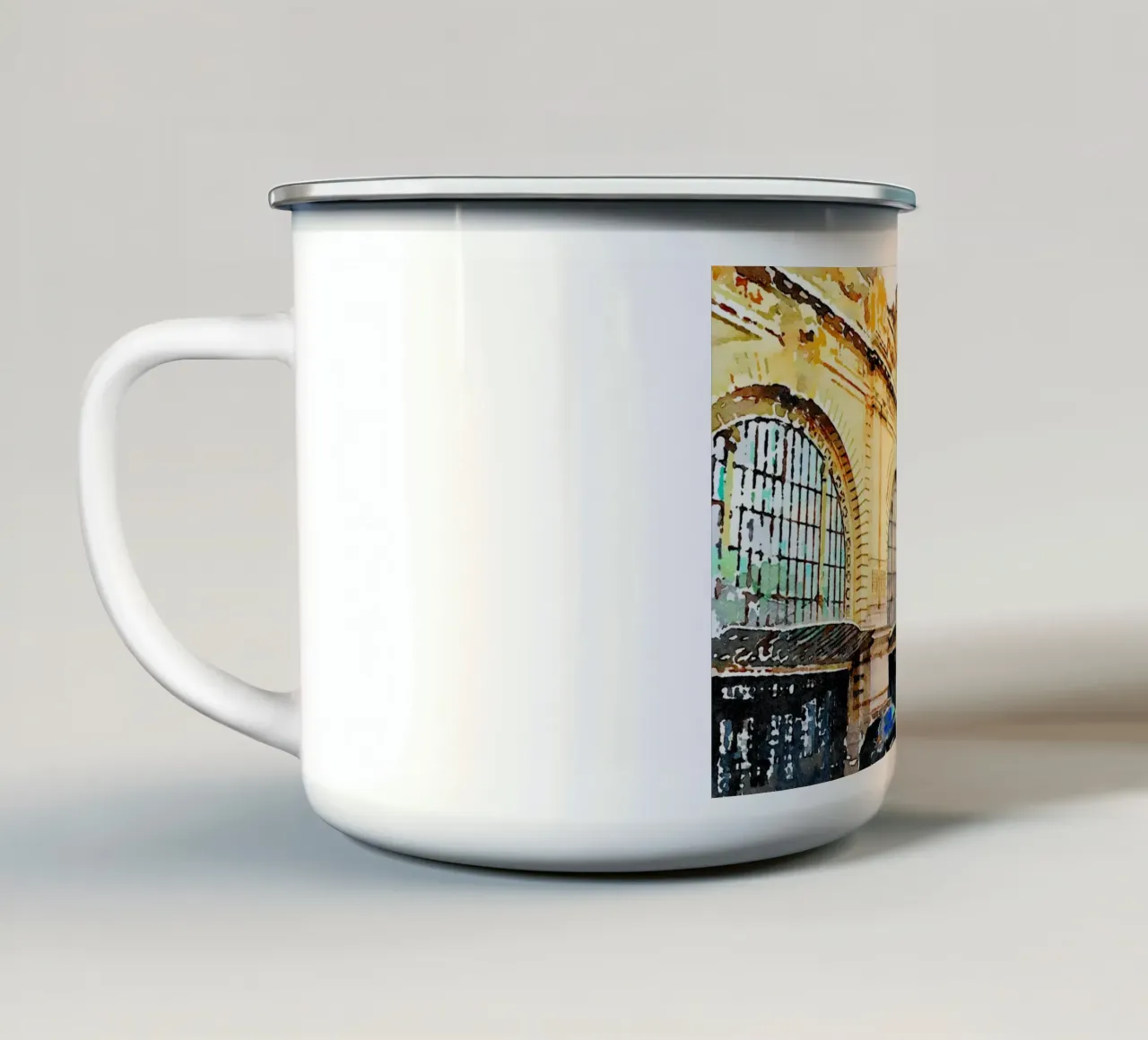 A Parigi tazza in smalto da Massimo Frascogna