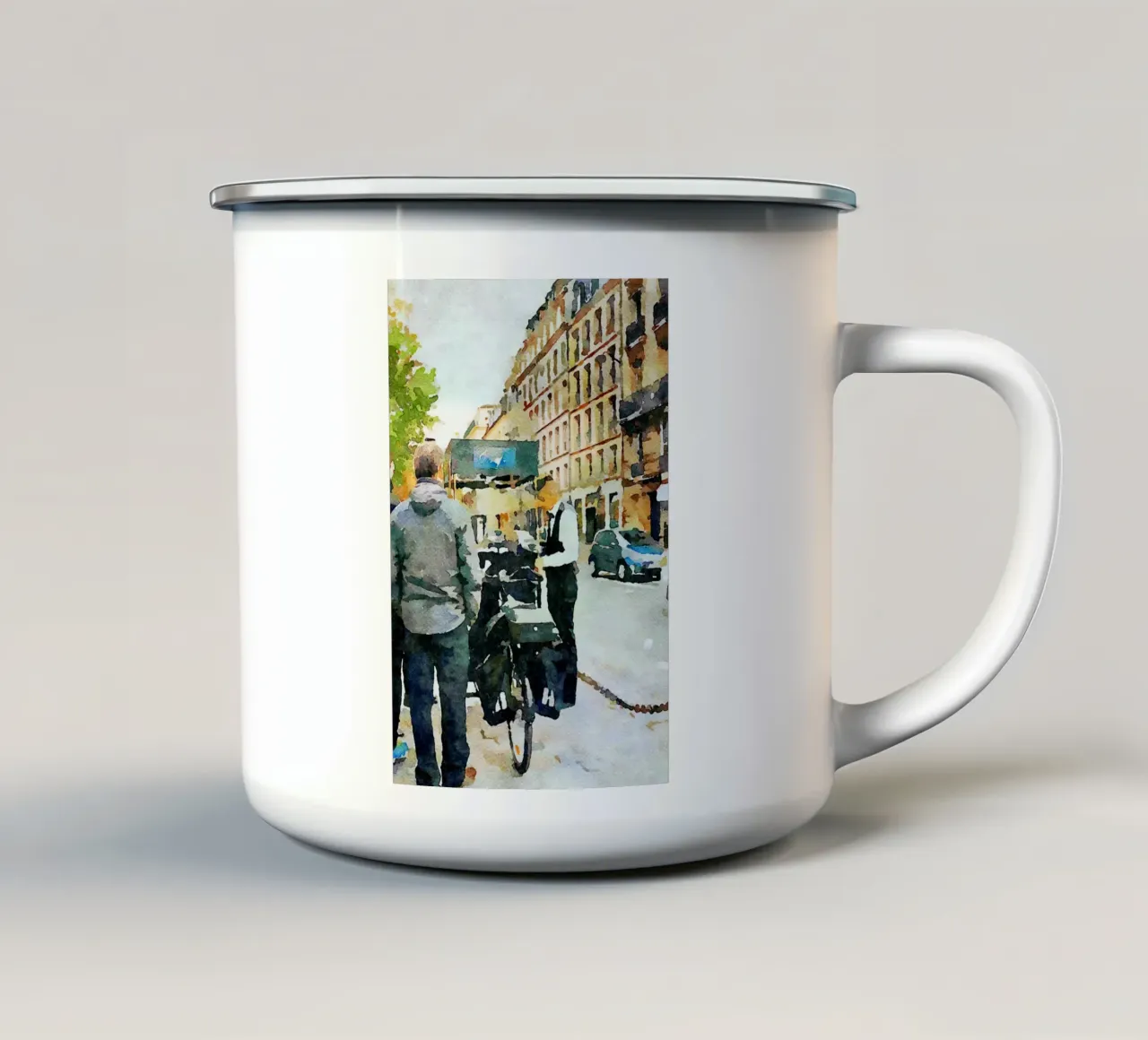 A Parigi tazza in smalto da Massimo Frascogna