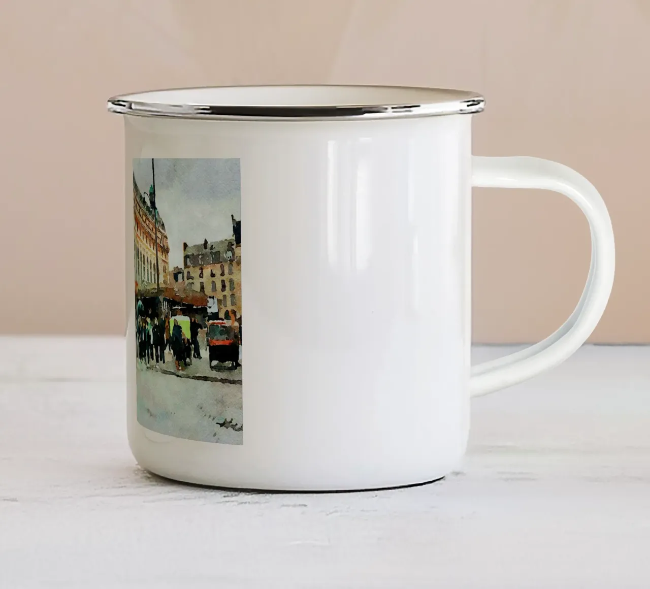 A Parigi tazza in smalto da Massimo Frascogna