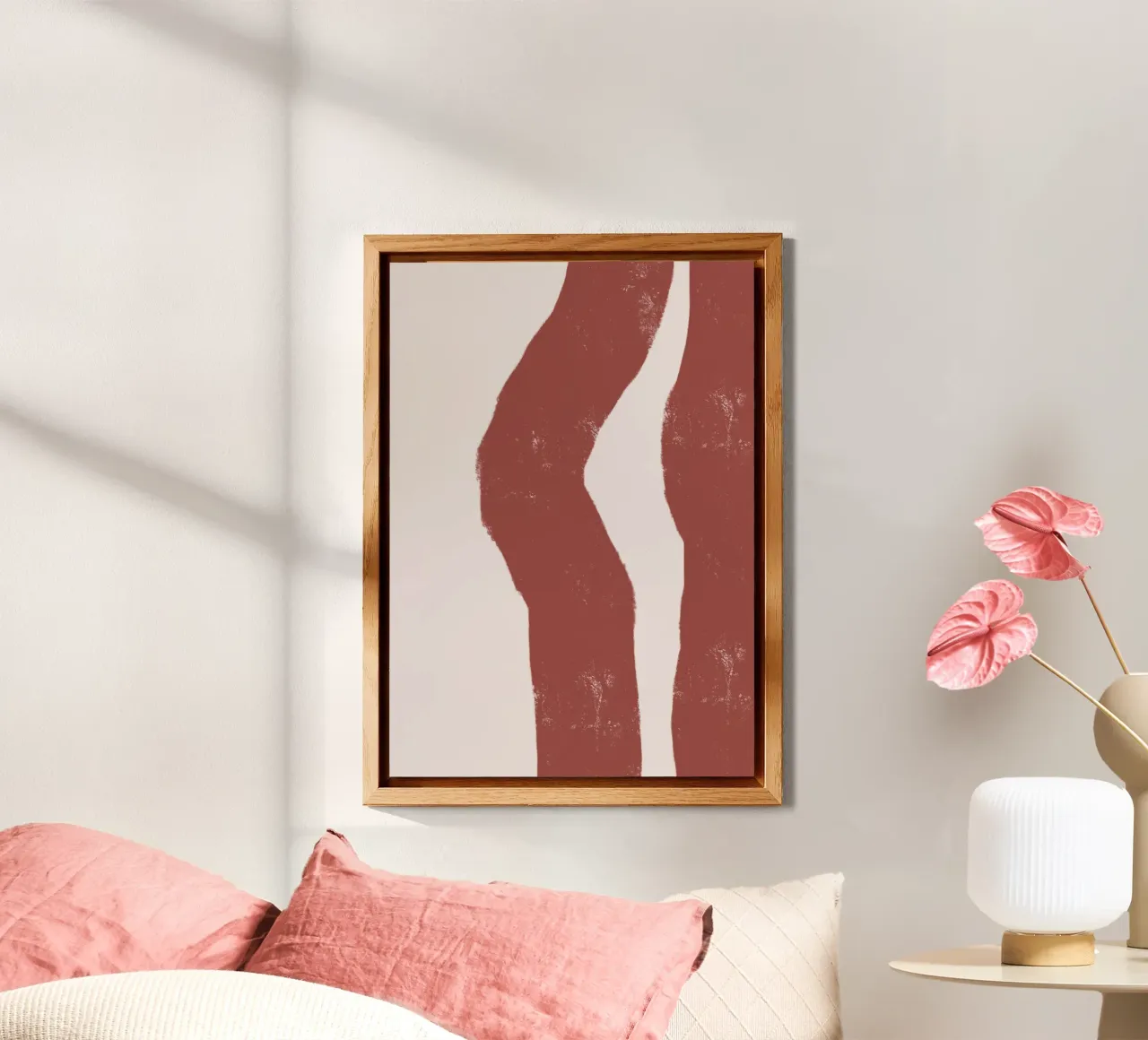 Linee rosa astratte alluminio dibond da Sixmai