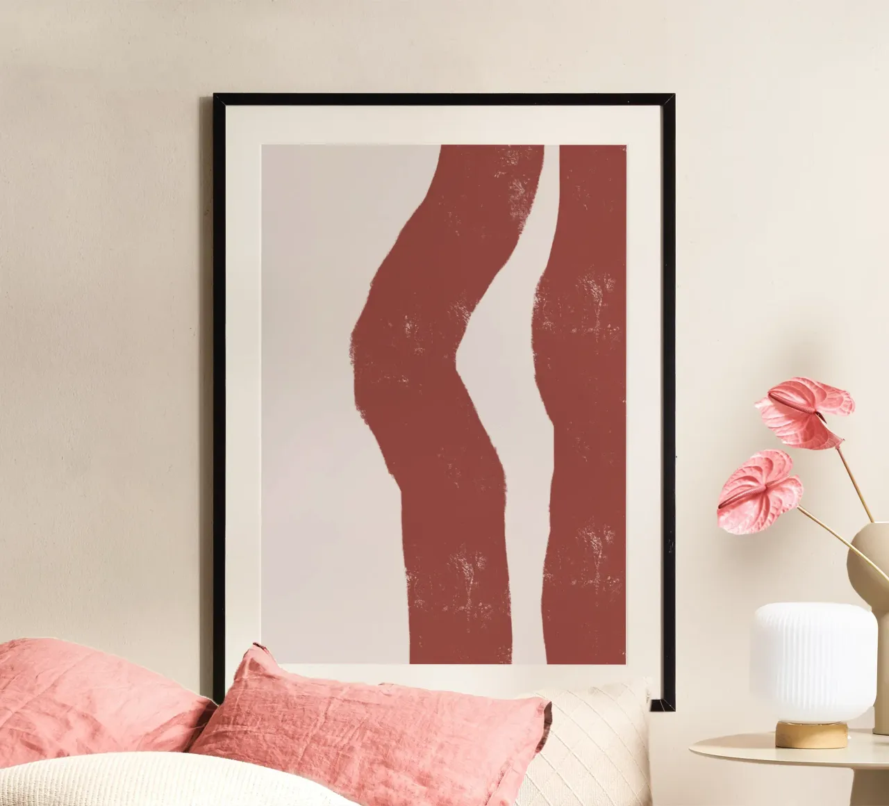 Linee rosa astratte carta hahnemühle da Sixmai
