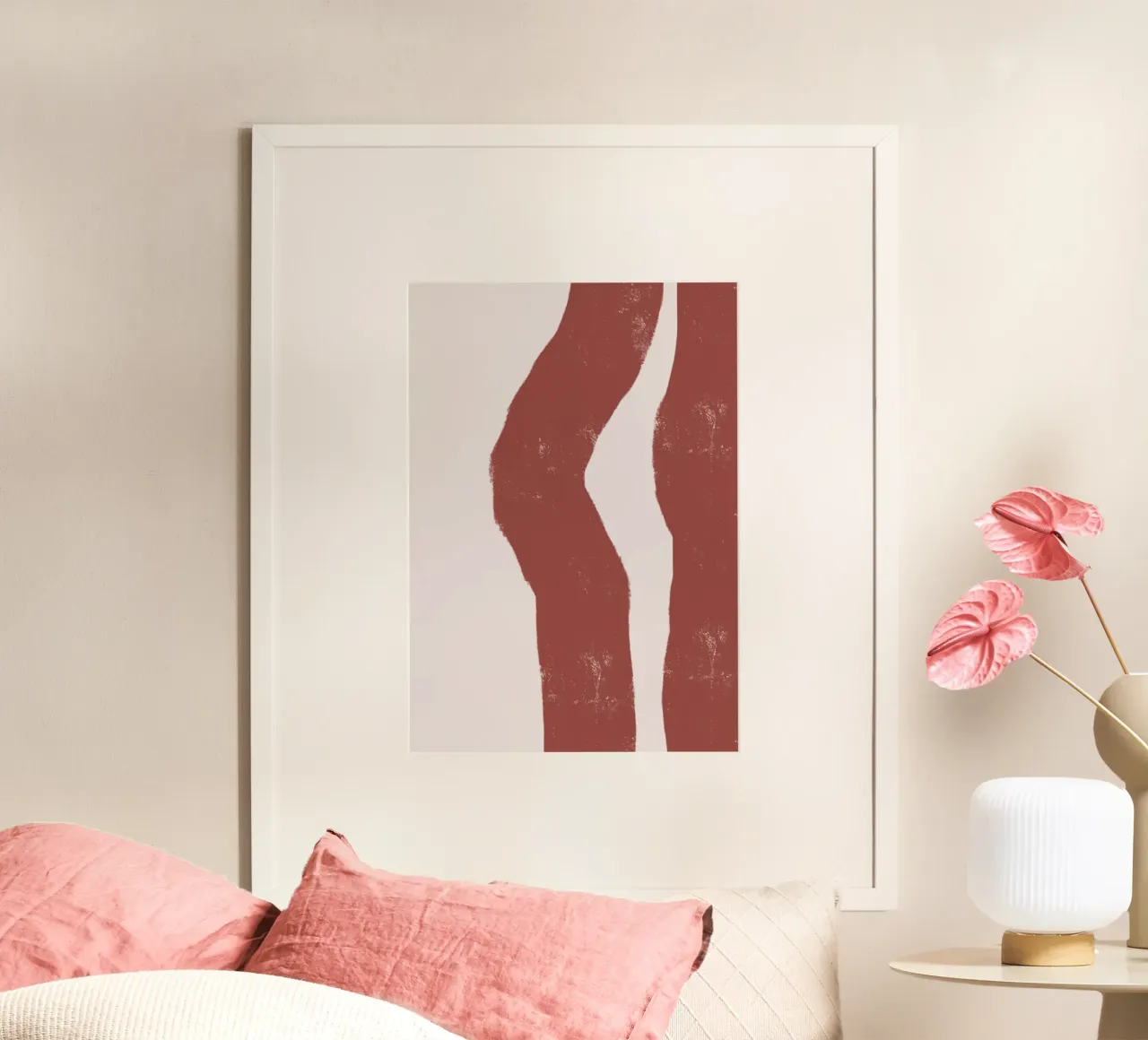 Linee rosa astratte carta hahnemühle da Sixmai