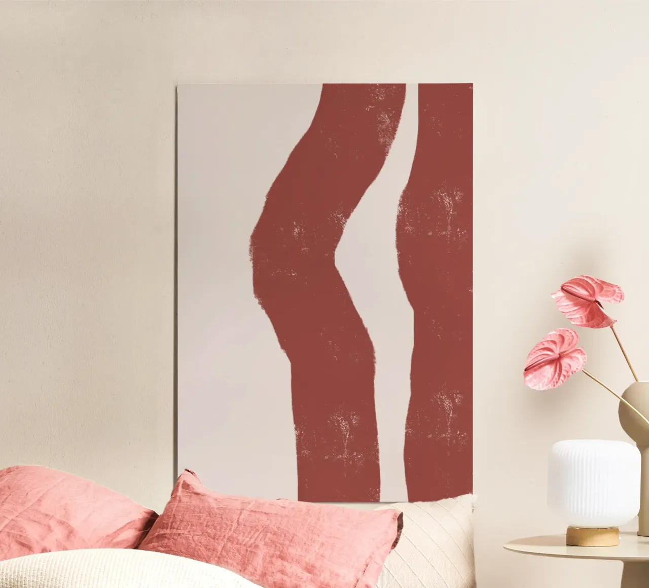 Linee rosa astratte carta hahnemühle da Sixmai
