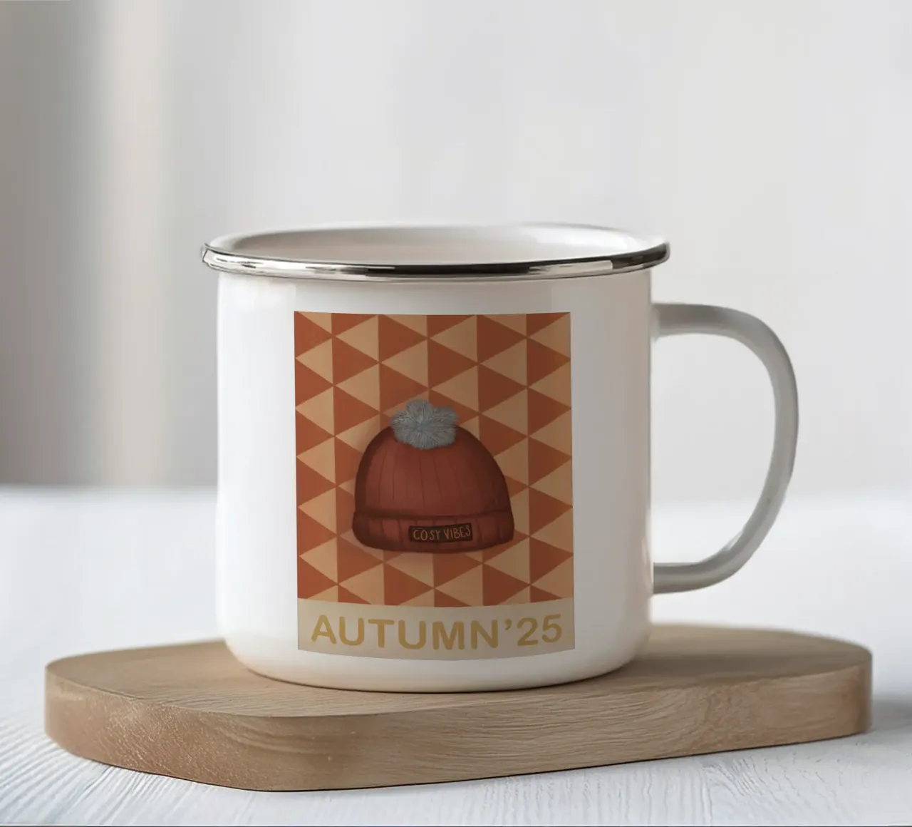 Cosy vibes tazza in smalto da Beeeplan