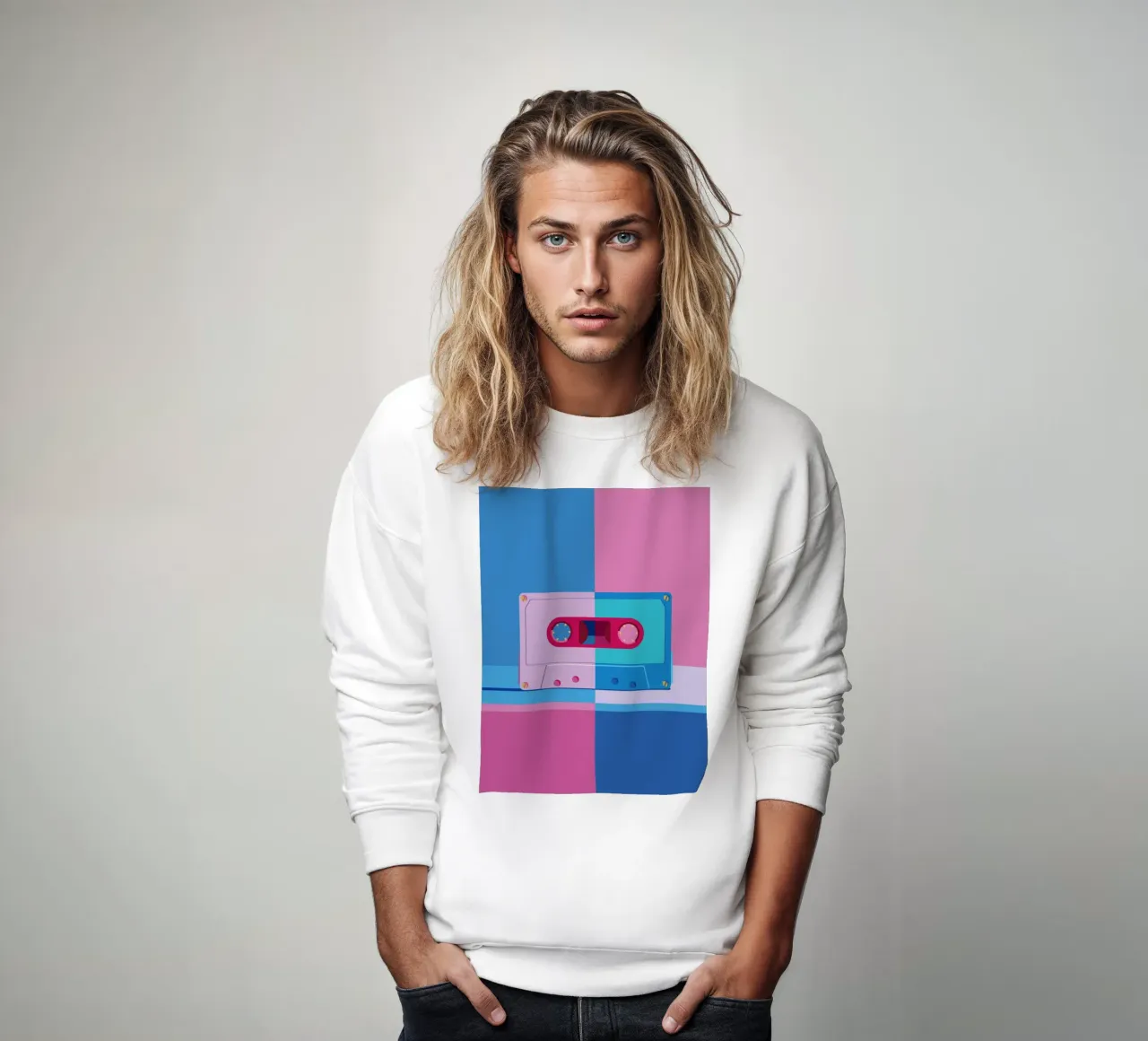 Musik Kassette Colorblocking felpa da DARIA IVANOVNA