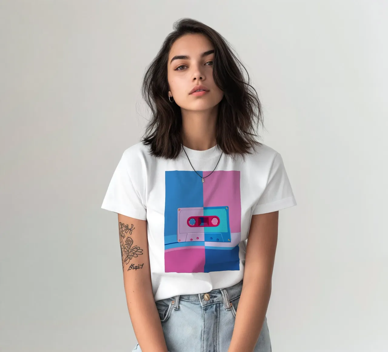 Musik Kassette Colorblocking t-shirt da DARIA IVANOVNA