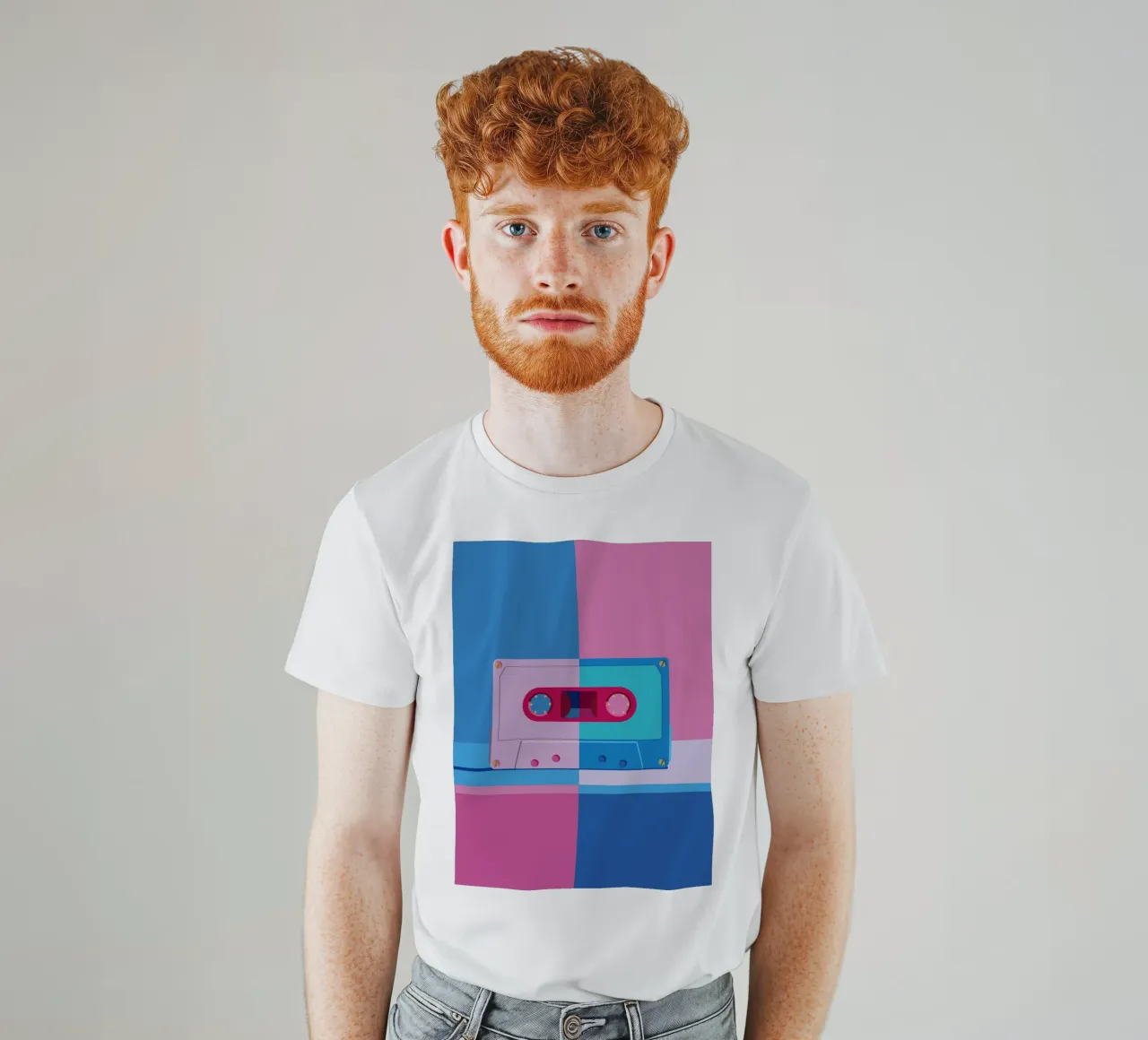 Musik Kassette Colorblocking t-shirt da DARIA IVANOVNA