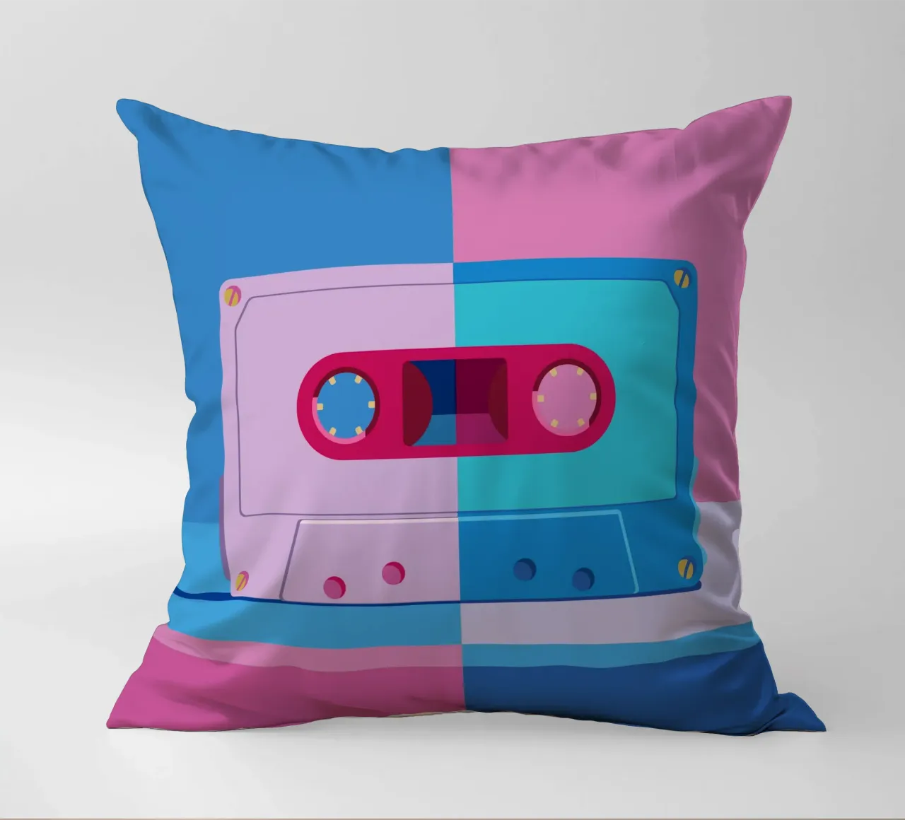 Musik Kassette Colorblocking cuscino da DARIA IVANOVNA