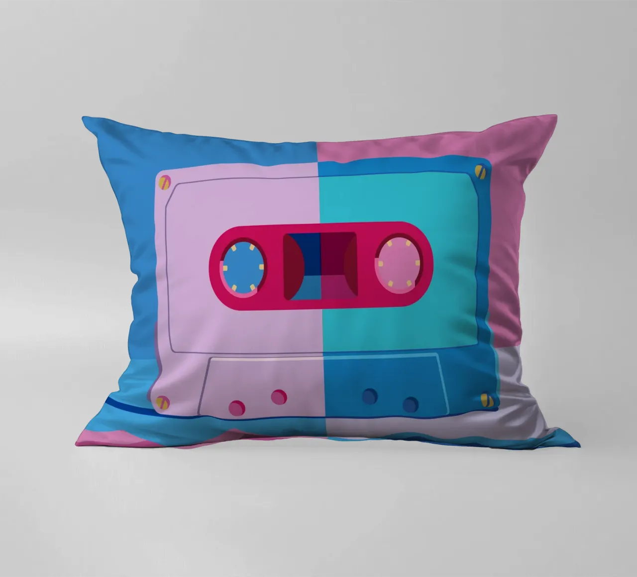 Musik Kassette Colorblocking cuscino da DARIA IVANOVNA