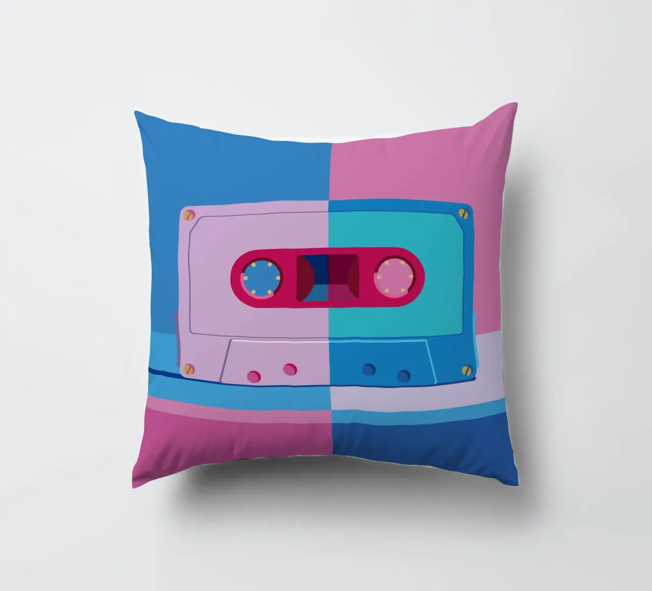Musik Kassette Colorblocking cuscino da DARIA IVANOVNA