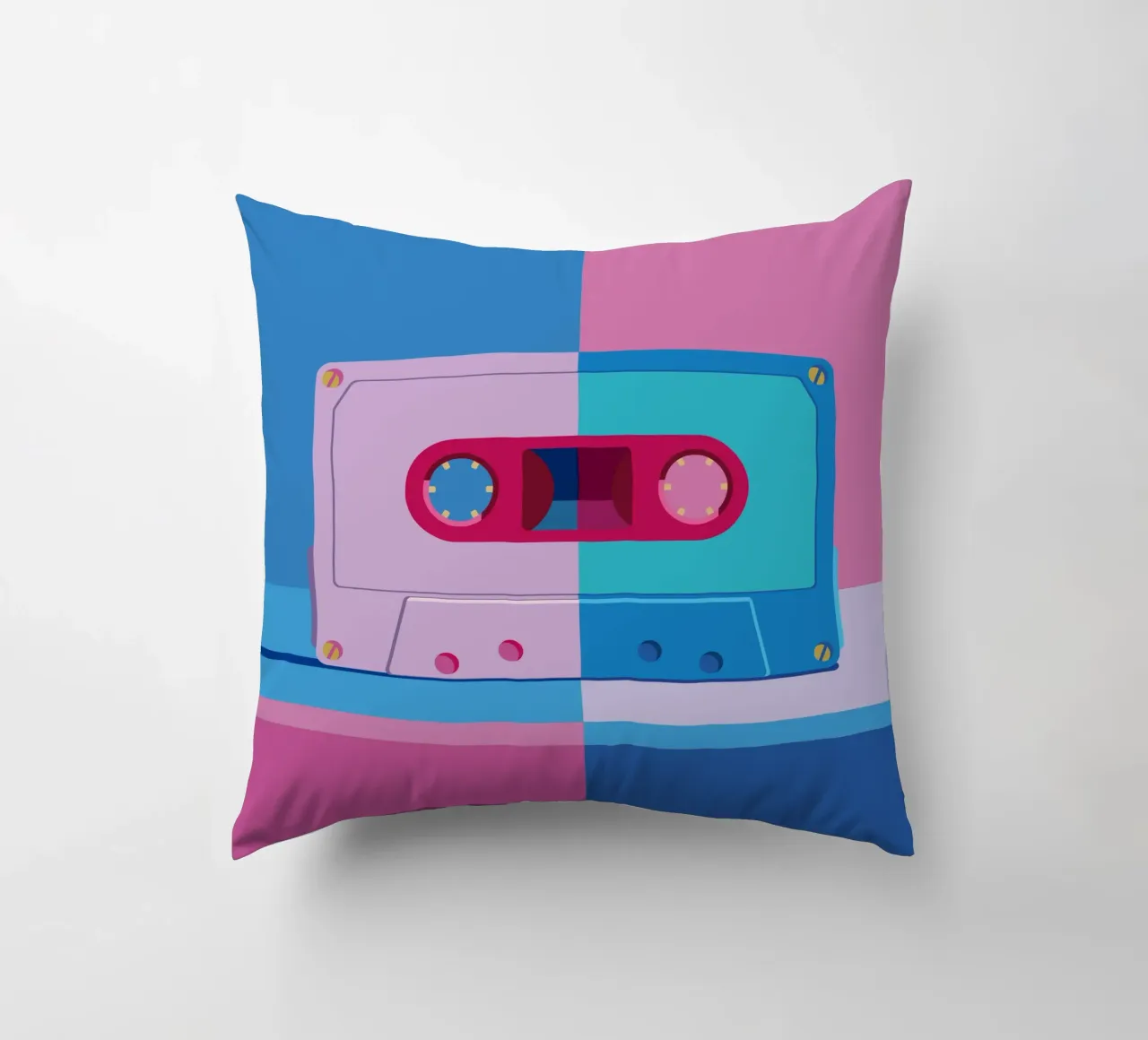 Musik Kassette Colorblocking cuscino da DARIA IVANOVNA