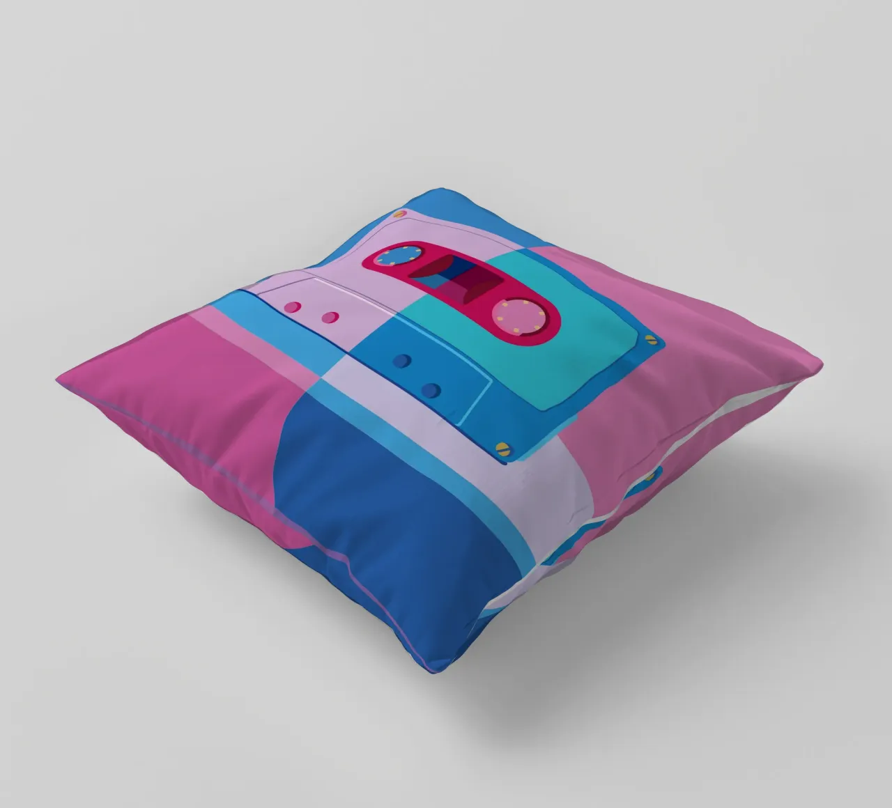 Musik Kassette Colorblocking cuscino da DARIA IVANOVNA