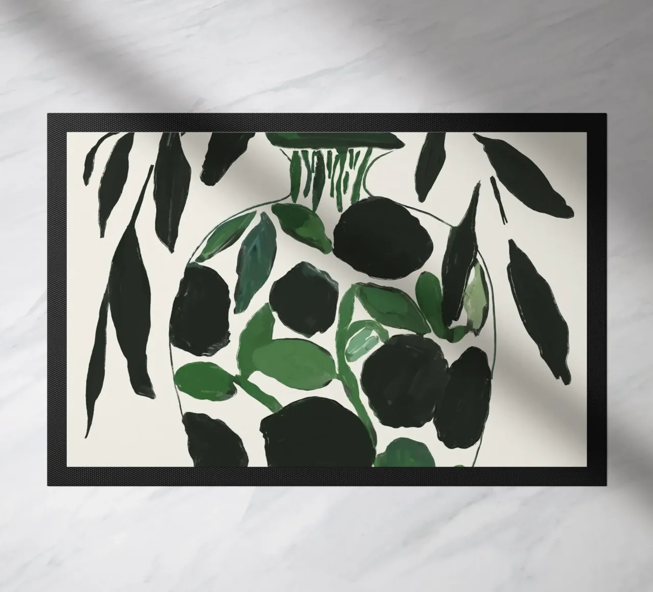Natura morta verde e nera zerbino da ThingDesign