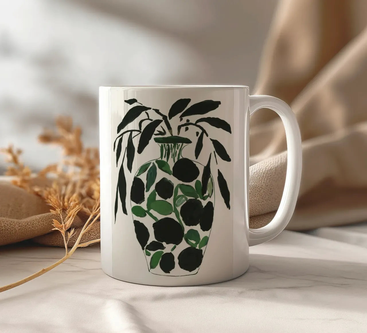 Natura morta verde e nera tazza in ceramica da ThingDesign
