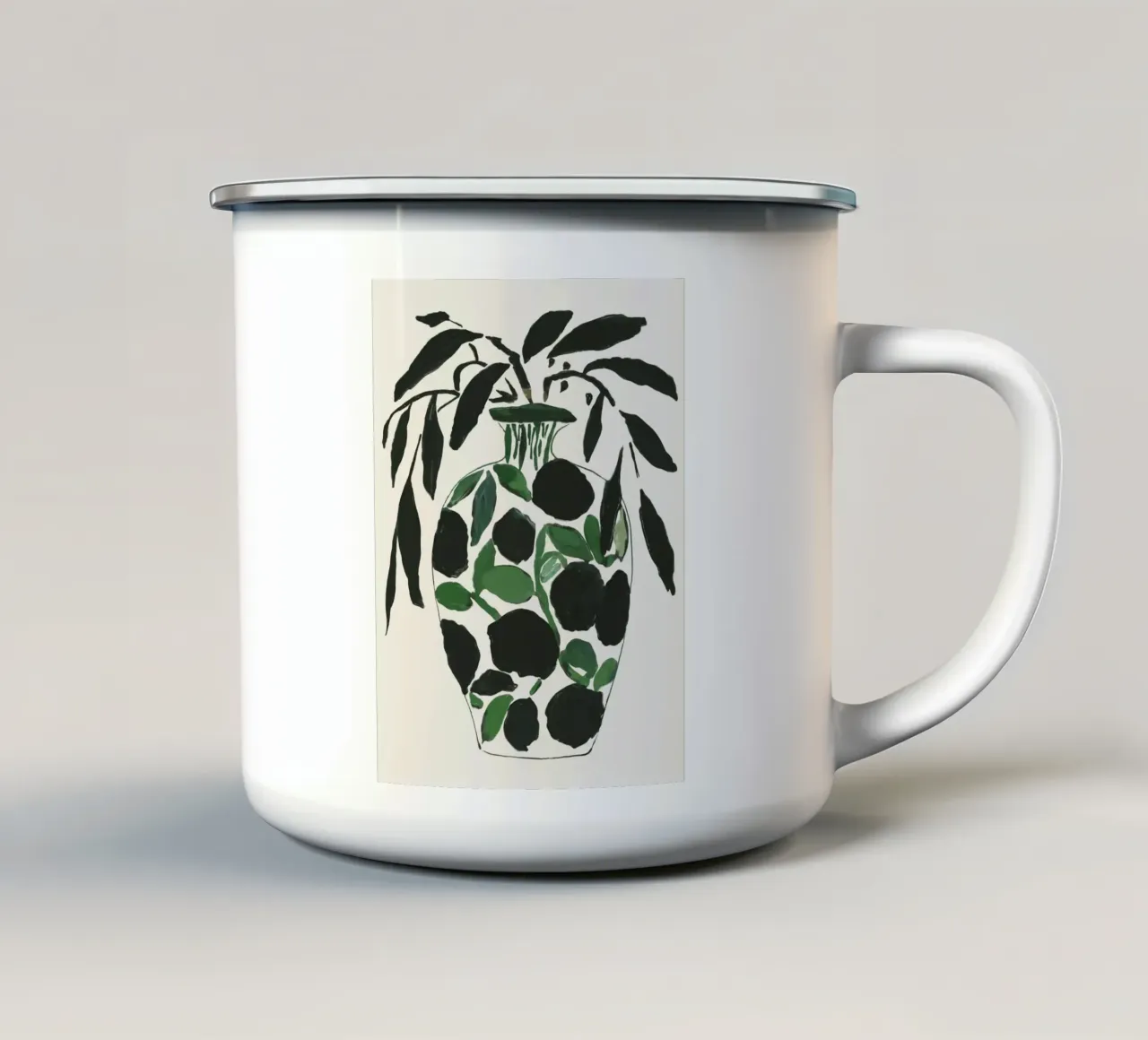 Natura morta verde e nera tazza in smalto da ThingDesign