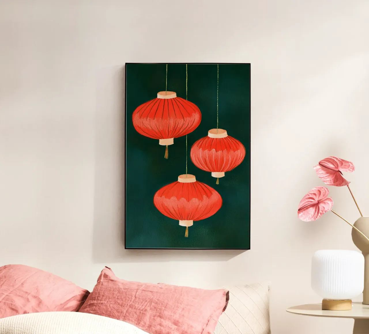 Tres linternas chinas metacrilato de Curious Canvas