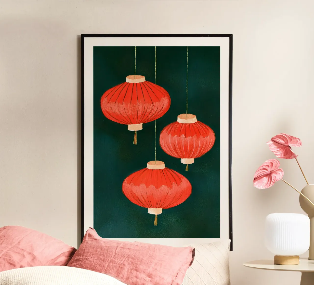 Tres linternas chinas hahnemühle de Curious Canvas