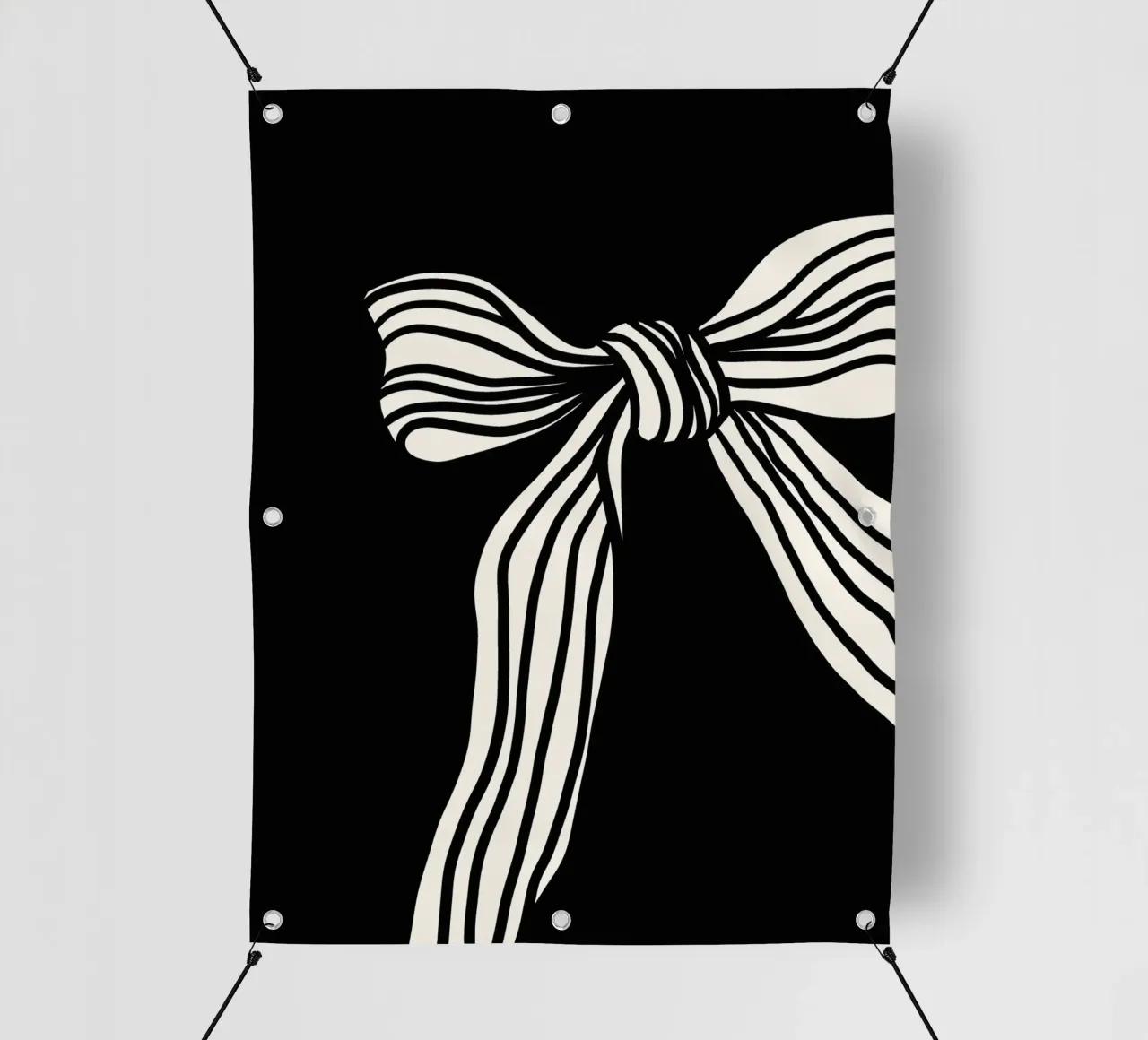 White bow on black telo in pvc da TijanaArtStudio88