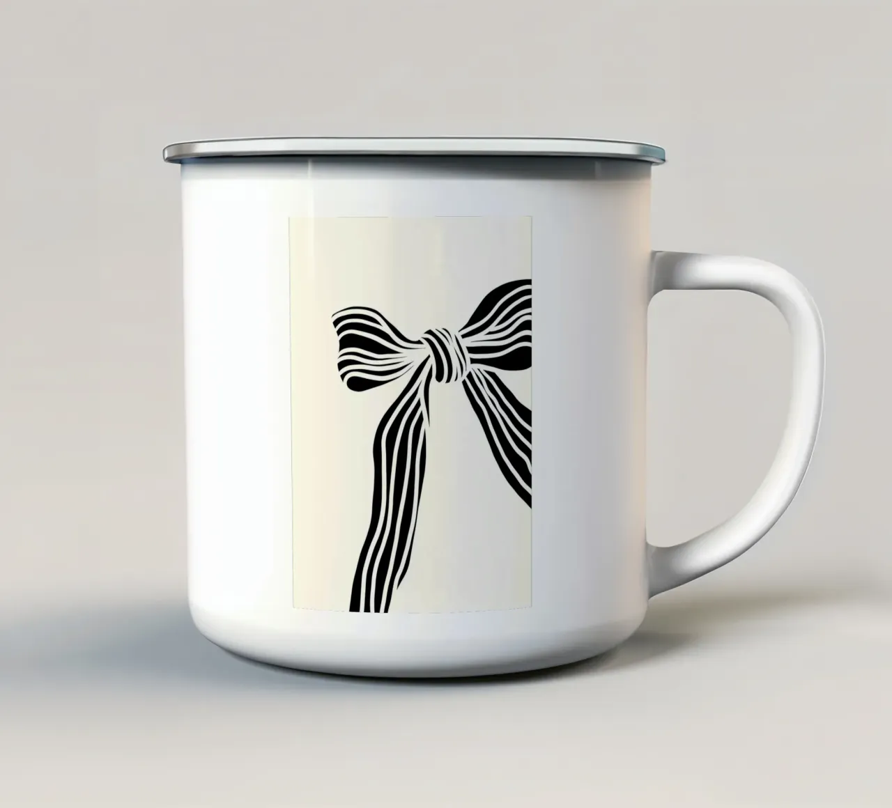 Black Bow on White tazza in smalto da TijanaArtStudio88