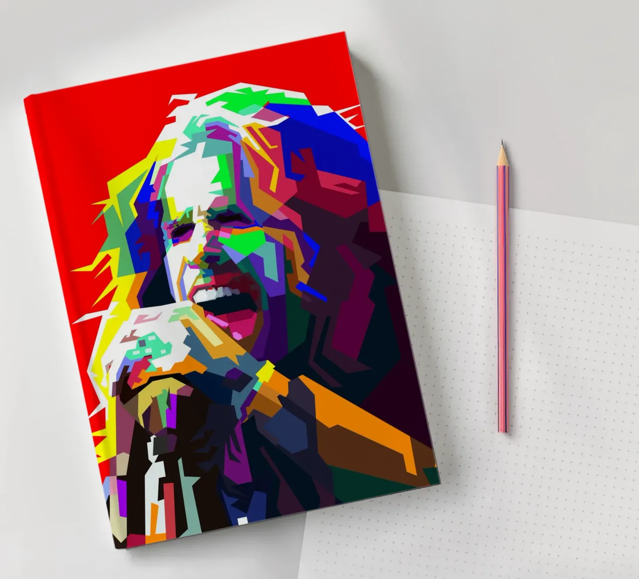 Steven Tyler Aerosmith Singer Art WPAP notebook by Artkreator
