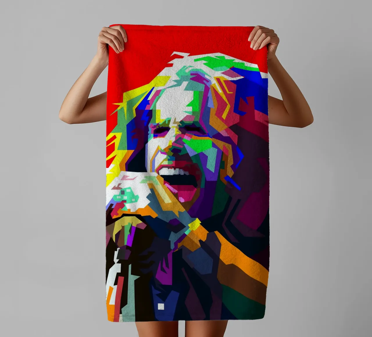 Steven Tyler Aerosmith Singer Art WPAP towel by Artkreator
