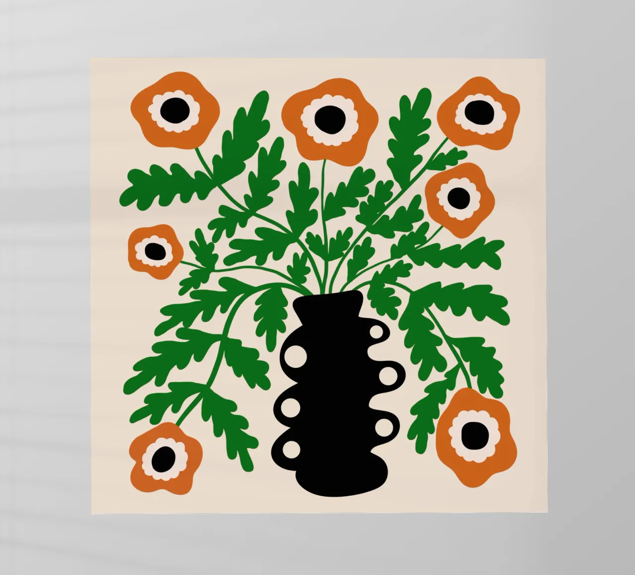 Eclectic modern orange flowers in vase pellicola backlit da TijanaArtStudio88