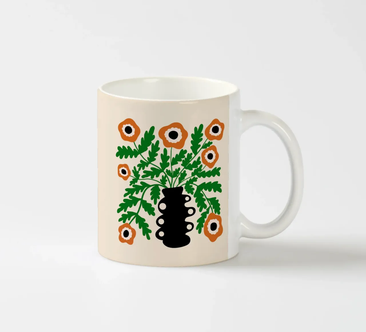 Eclectic modern orange flowers in vase tazza in ceramica da TijanaArtStudio88