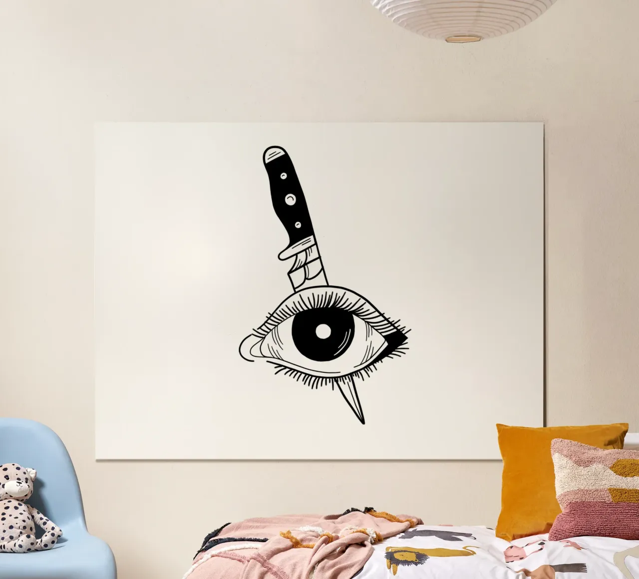 Killed Eye poster con telaio in legno da byh.illustration