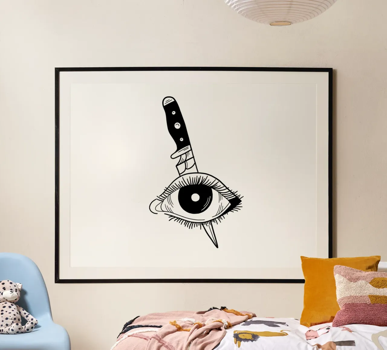 Killed Eye poster con telaio in legno da byh.illustration
