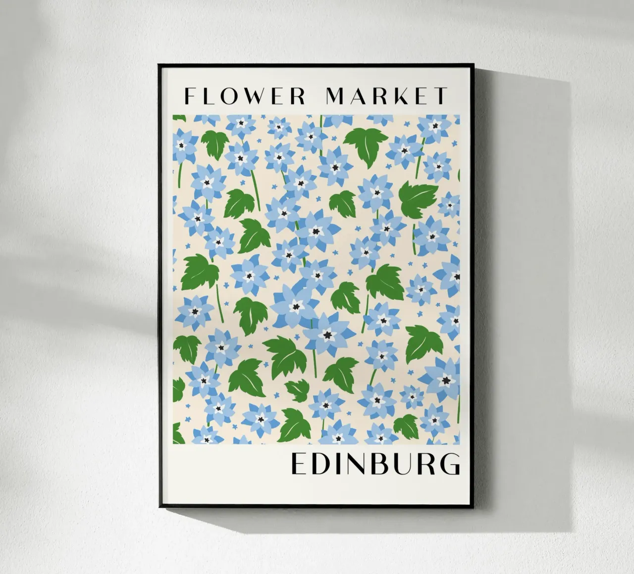 Mercado de flores de Edimburgo Forget-Me-Not Print - Elegant Art metacrilato de ClubArt