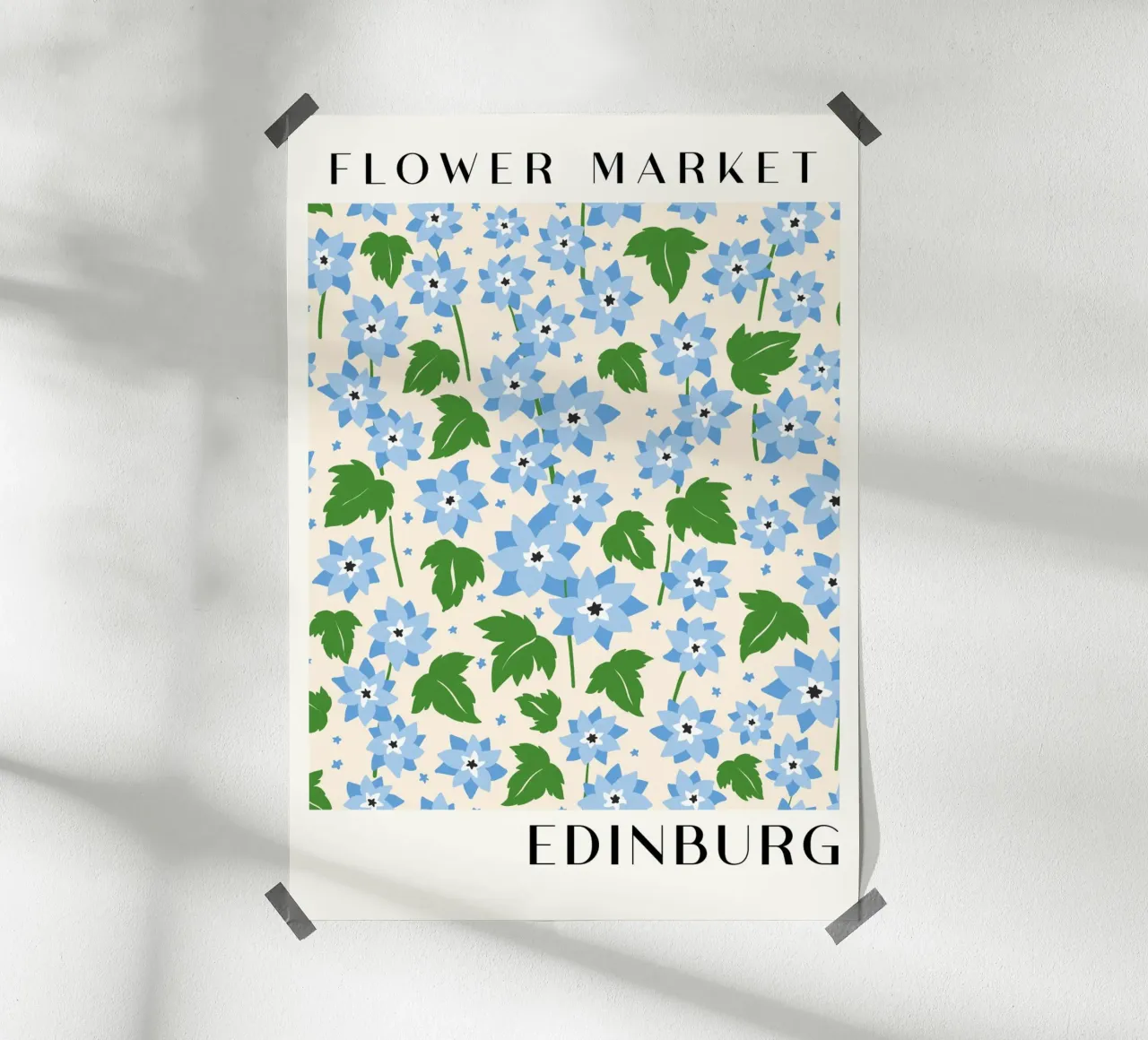Mercado de flores de Edimburgo Forget-Me-Not Print - Elegant Art hahnemühle de ClubArt
