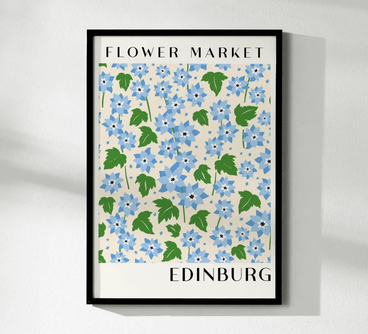 Mercado de flores de Edimburgo Forget-Me-Not Print - Elegant Art hahnemühle de ClubArt