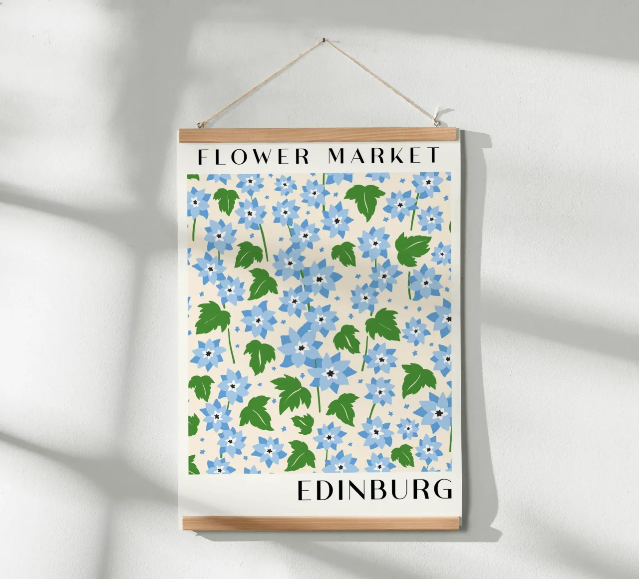 Mercado de flores de Edimburgo Forget-Me-Not Print - Elegant Art hahnemühle de ClubArt