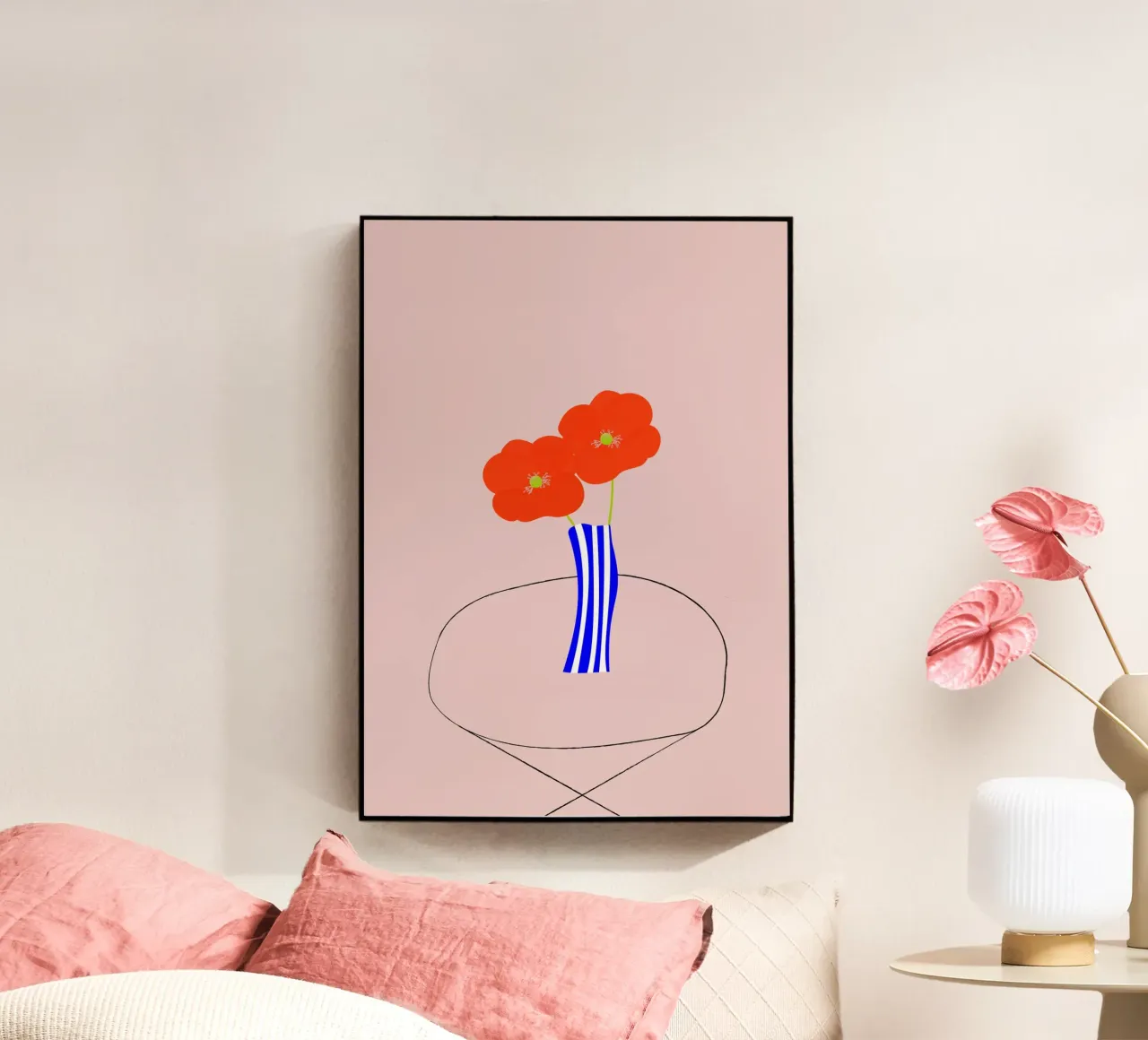 Mohnblumen acryl van FRICKE DESIGN