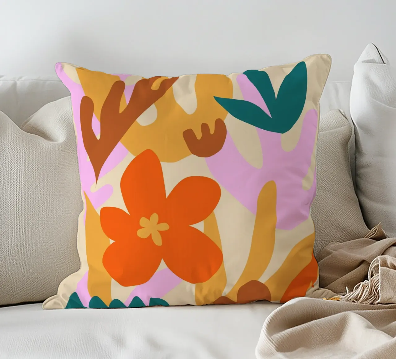 Felice autunno floreale cuscino da Kim Hubball Studio