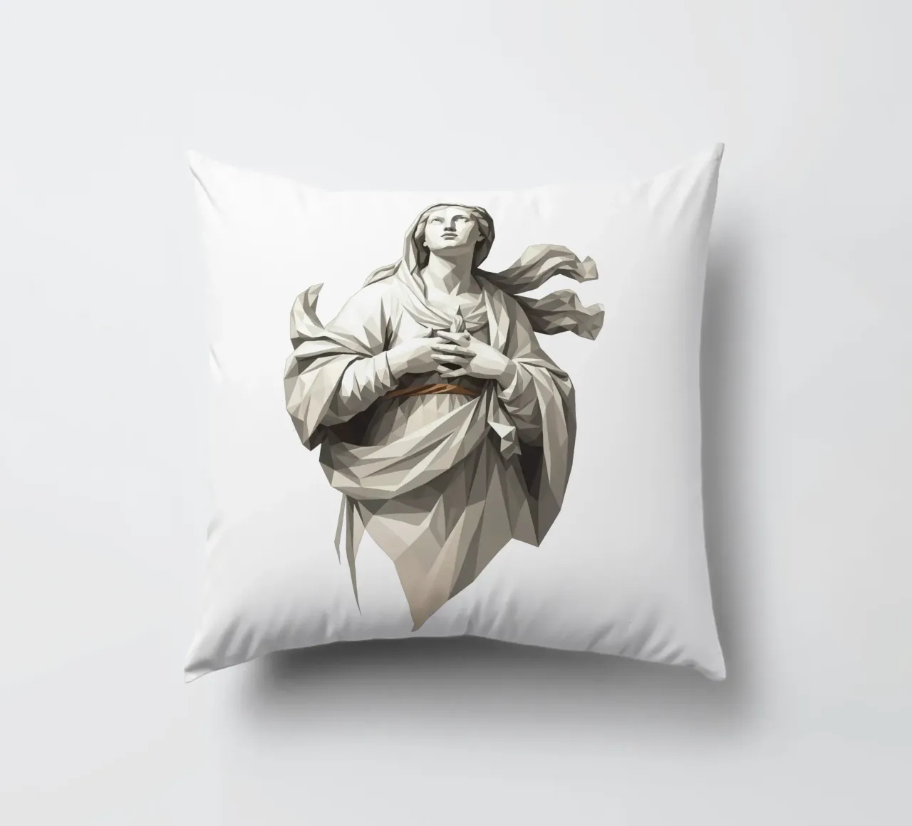Statua dell'angelo Anima Benedetta Lowpoly cuscino da Low Profile