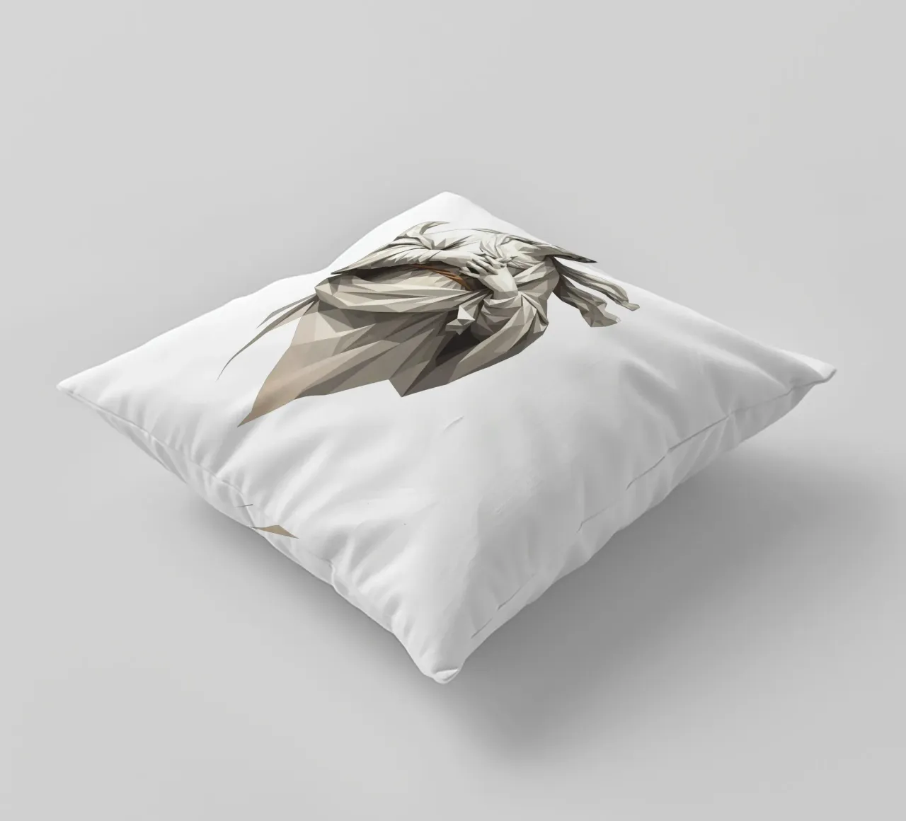 Statua dell'angelo Anima Benedetta Lowpoly cuscino da Low Profile