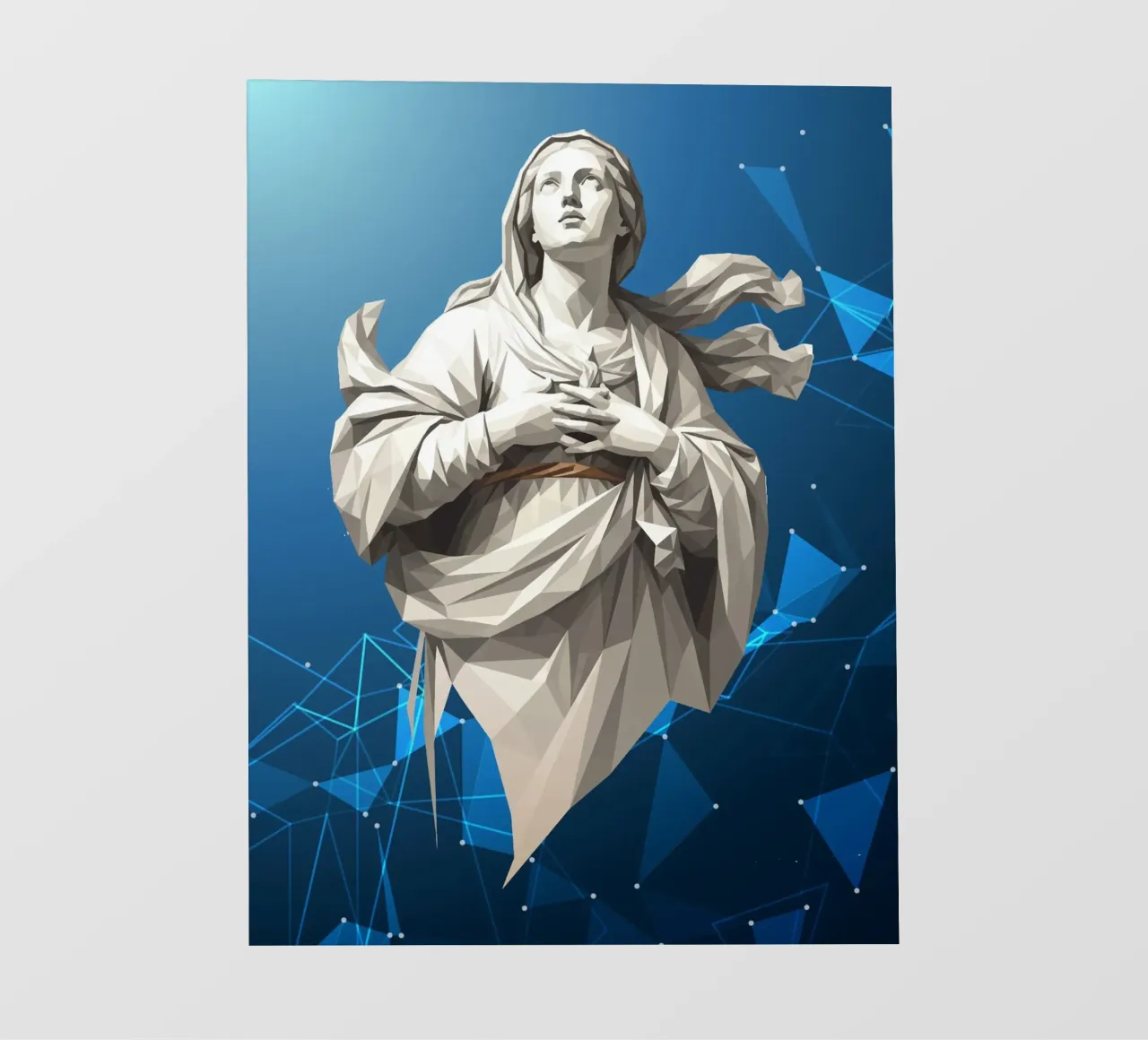 Statua dell'angelo Anima Benedetta Lowpoly pellicola backlit da Low Profile
