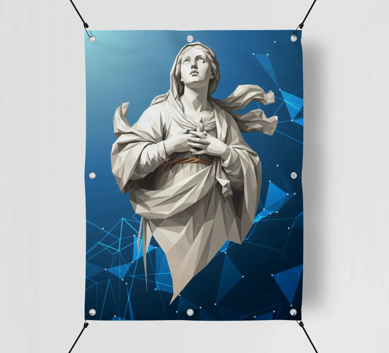 Statua dell'angelo Anima Benedetta Lowpoly telo in pvc da Low Profile
