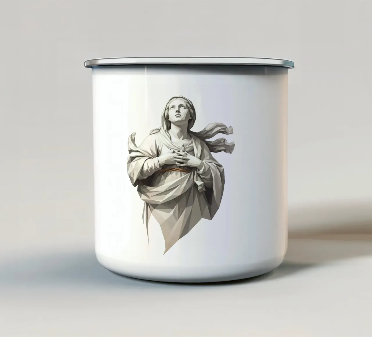 Statua dell'angelo Anima Benedetta Lowpoly tazza in smalto da Low Profile