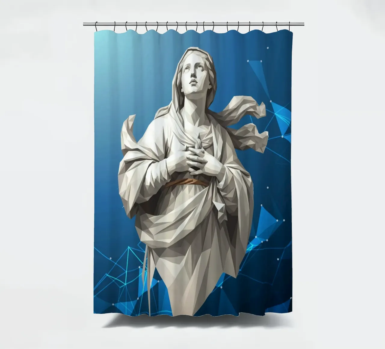 Statua dell'angelo Anima Benedetta Lowpoly tenda da doccia da Low Profile