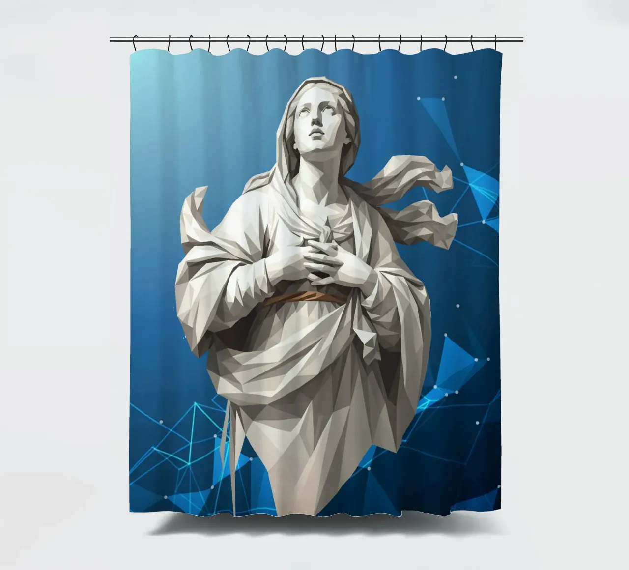 Statua dell'angelo Anima Benedetta Lowpoly tenda da doccia da Low Profile