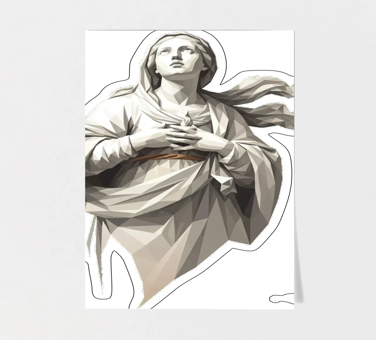 Statua dell'angelo Anima Benedetta Lowpoly foglio adesivo da Low Profile