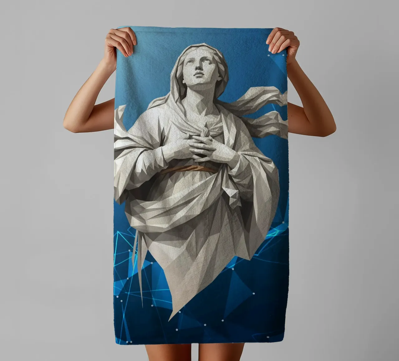 Statua dell'angelo Anima Benedetta Lowpoly asciugamano da bagno da Low Profile